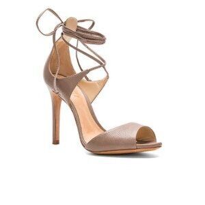 Schutz Mooney Lace Up Heels in Goat